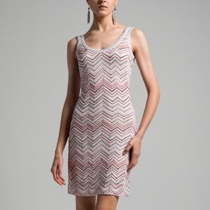 New Missoni Knit Chevron Sequin Mini Dress Tank 2025 Womens Small 40